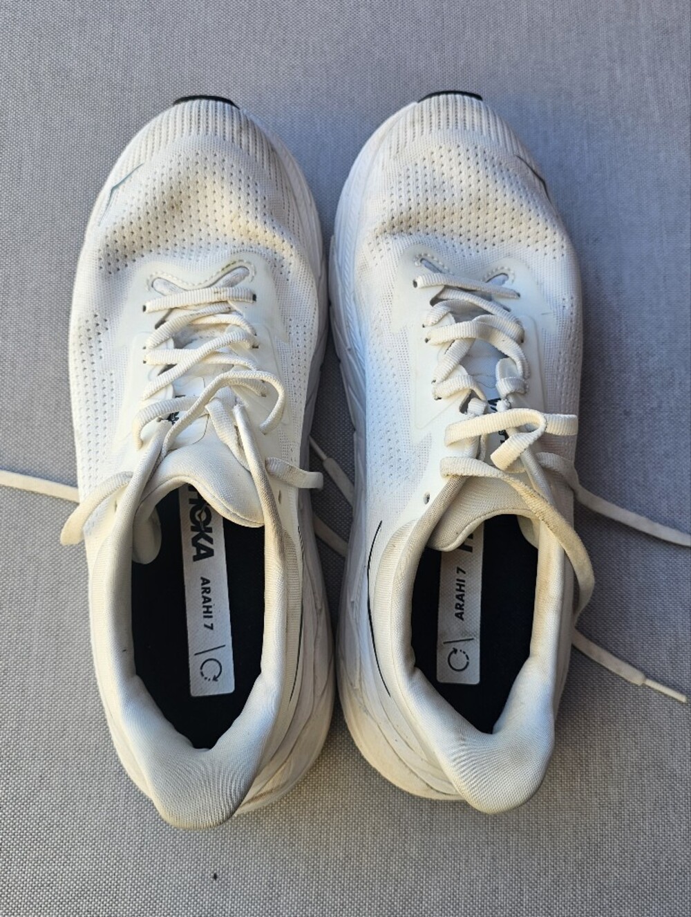 HOKA Arahi 7 Running Shoes White Women’s Size 9D Wide Stability Sneakers-flawed